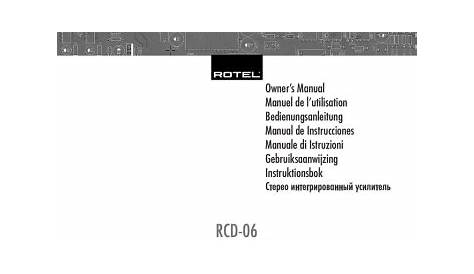 rotel rcd 02 owner's manual