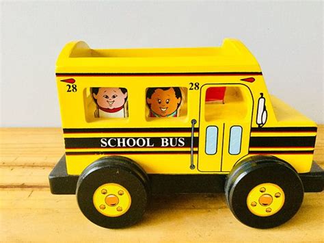 Vintage Melissa And Doug Pop And Go Wooden Toy School Bu Melissa And