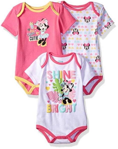 Disney Baby Girls Minnie Mouse Three Pack Bodysuits Size 12m 18m 24m Ebay