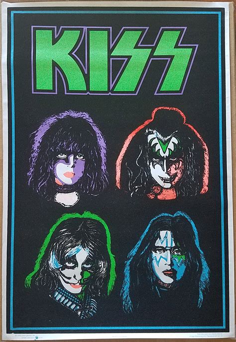 Kiss Solo Faces 1995 Blacklight Poster Kiss Addiction