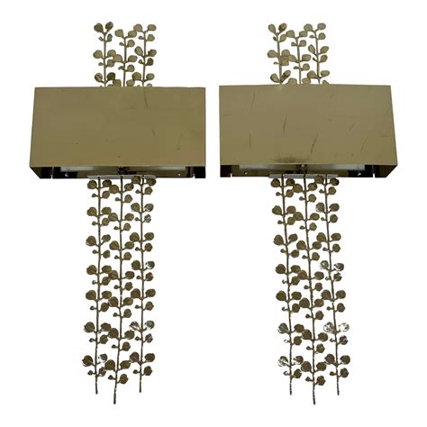 Global Views Modern Polished Nickel Bauhinia Sconces Pair Chairish