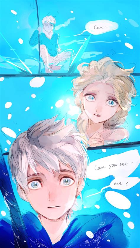 Frozens Elsa And Rise Of The Guardians Jack Frost Disney Art Jack Frost And Elsa Disney