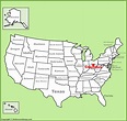 Columbus location on the U.S. Map