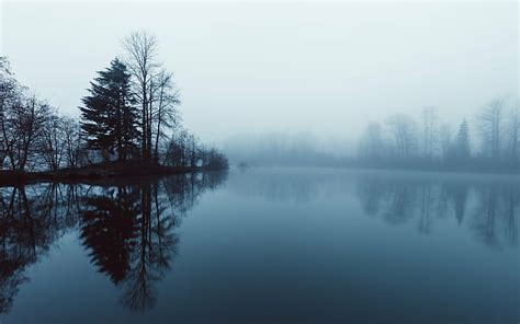 Hd Wallpaper Steam Lake Beside Trees At Daytime Trusty True Nature