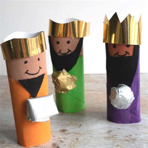 Diy Three Wise Men Toilet Roll Tube Nativity Craft For Kids To Make
