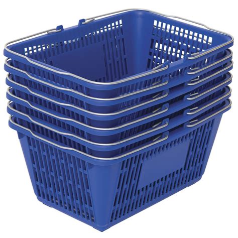 Rw Rogers Co Blue Plastic Hand Basket Set 17l X 12w X 8d