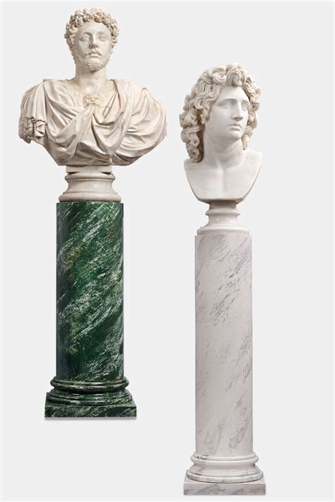 Marble Bust Of Marcus Aurelius And Marble Bust Of Alexander The Great