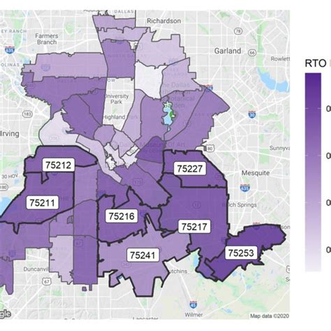 Rto Rate Per Zip Code The Seven Highest Intake Zip Codes Are Labeled