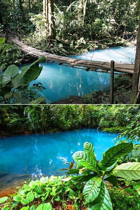 Ilusión óptica Natural En Río Azul Turquesa De Costa Rica