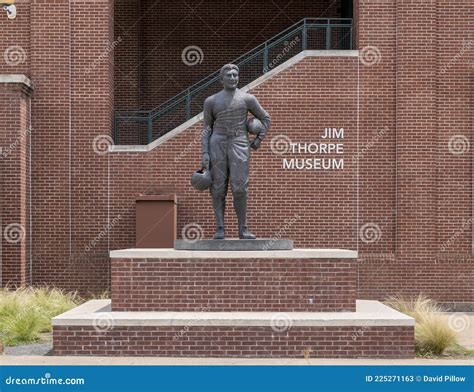 Jim Thorpe Bronze Statue At The Jim Thorpe Museum In Bricktown In