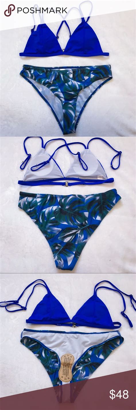 Bikini Set Blue Green Bikini Set Bikinis Padded Swimwear