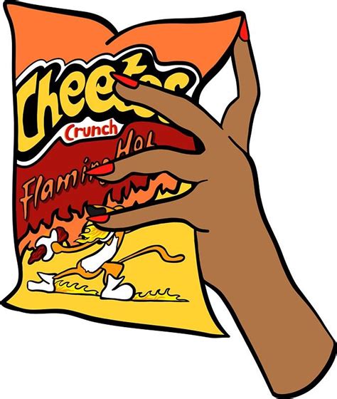 Flaming Hot Cheetos Sticker By Genevieve Geller Cheetos Preppy Stickers Girl Cartoon