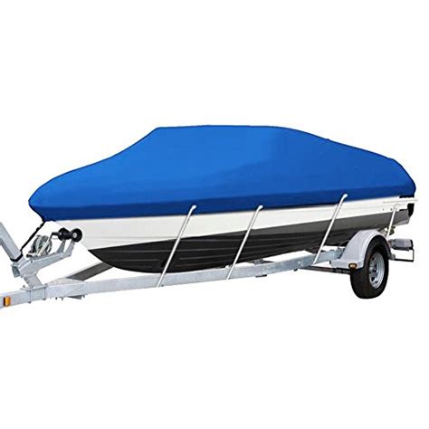 Blue Heavy Duty 210d Waterproof Trailerable Boat Cover Fit For 14 16ft