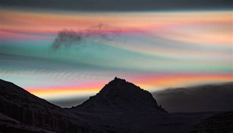 Freezing Temps Cause Rainbow Clouds To Appear In Iceland