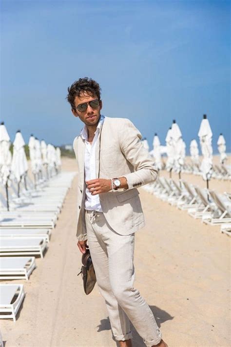 Men S Ivory Piece Linen Summer Suit Slim Fit Two Button Etsy Linen Suits For Men Summer