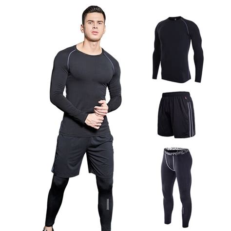 sport suit men gym training fitness sportswear workout suits running jogging sport compression
