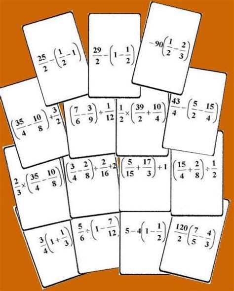 24 juegos de matemáticas para secundaria 1. BINGO MATEMÁTICO DE OPERACIONES CON FRACCIONES: Nivel II | Operaciones con fracciones ...