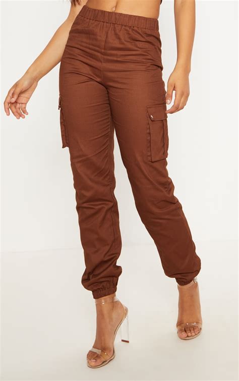 Tall Chocolate Brown Cargo Pants Tall Prettylittlething Qa