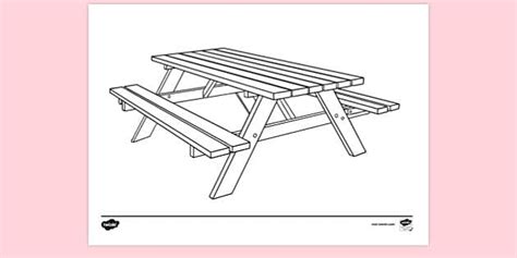 Free Picnic Bench Colouring Colouring Sheets Twinkl