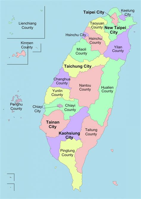 Taiwan County Map Map Of Taiwan County Eastern Asia Asia