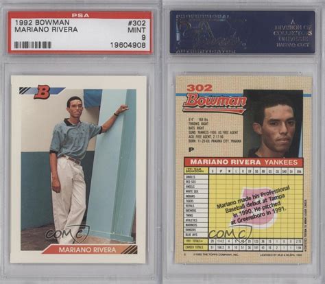 Best mariano rivera rookie card: 1992 Bowman #302 Mariano Rivera PSA 9 New York Yankees RC Rookie Baseball Card | eBay