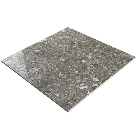 Rizo Antracite Dark Gray 24x24 Terrazzo Look Semi Polished Porcelain