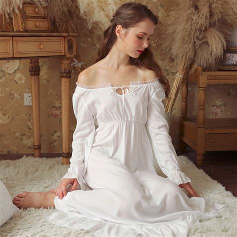 Sweet Lace Cotton Nightgowns For Women Aesthetic Elegant Princess Night