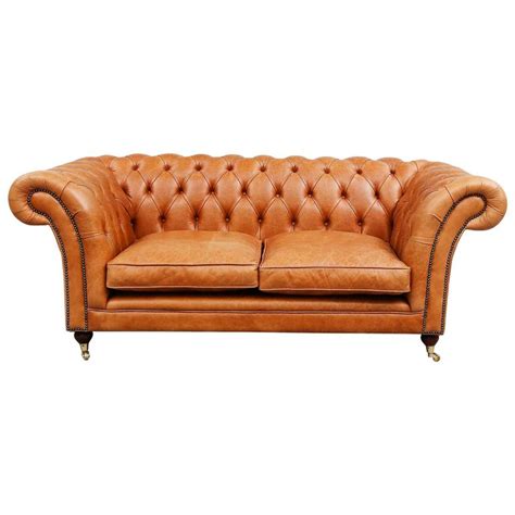 Light Brown Leather Chesterfield Sofa At 1stdibs Light Brown