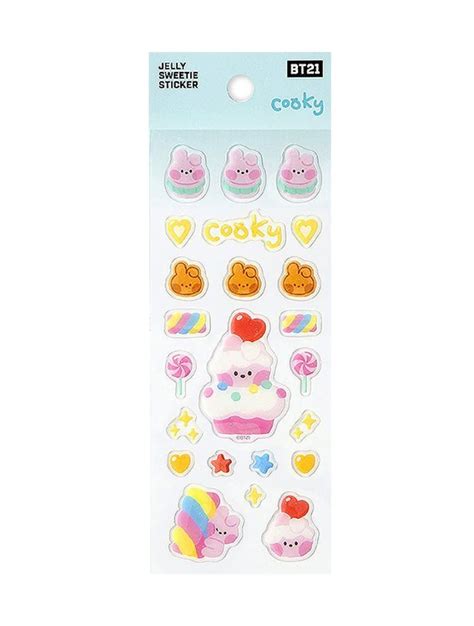 Bt21 Jelly Sweetie Sticker Cooky Ajiattic 아지아틱 Previously Vision