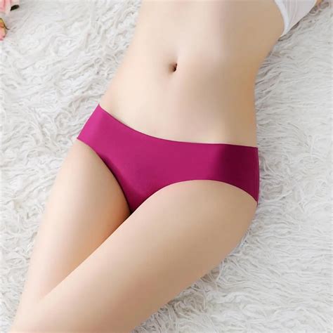 buy lady women sexy nylon ice silk panty low rise briefs seamless comfortable
