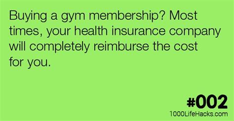 If your gym offers also offer massage or acupuncture, you'll need. Buying a gym membership? Most times, your health insurance ...