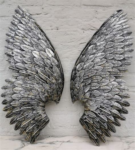 A Pair Of Silver Wall Mounted Angel Wings Angel Wings Etsy