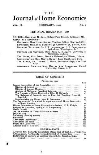 The Journal Of Home Economics 1910 Edition Open Library