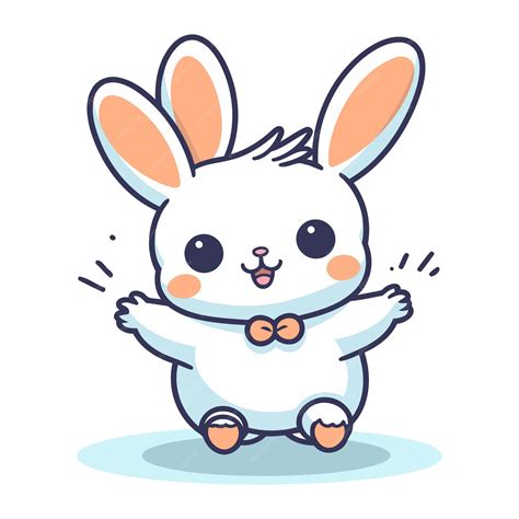 Premium Vector Cute Cartoon Bunny Vector Illustration Cute Baby Bunny