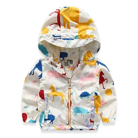 Brand Printed Animal Childrens Jacket Spring Autumn Baby Boys Jackets