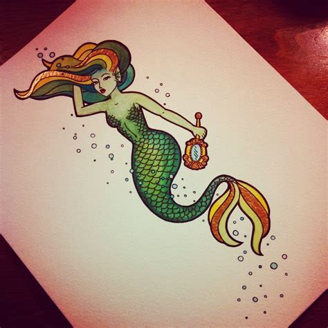 Traditional Mermaid Tattoo Design American Traditional Mother With