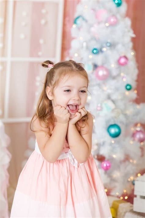 Cute Girl In A Christmas Decorations Stock Image Image Of Beautiful