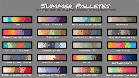 Free Summer Palettes By Xxnekoanimexx On Deviantart In 2020 Color Palette Challenge Cool