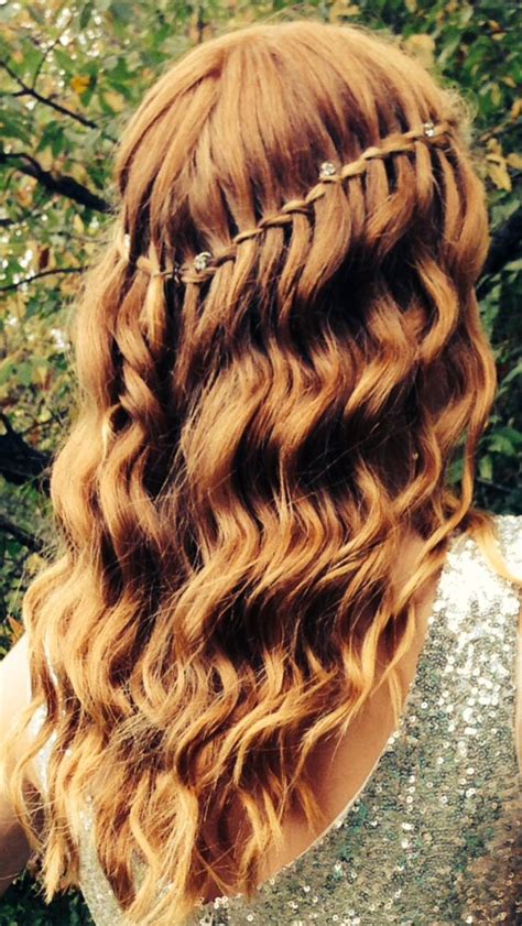 Cute Homecoming Waterfall Twist Braid With Crystals Love It