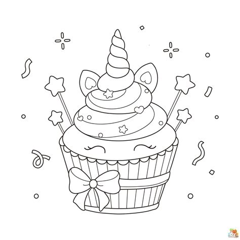 Find The Best Unicorn Cake Coloring Pages For Kids On Coloringkiz