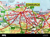 Road Map of Edinburgh, Scotland Stock Photo - Alamy