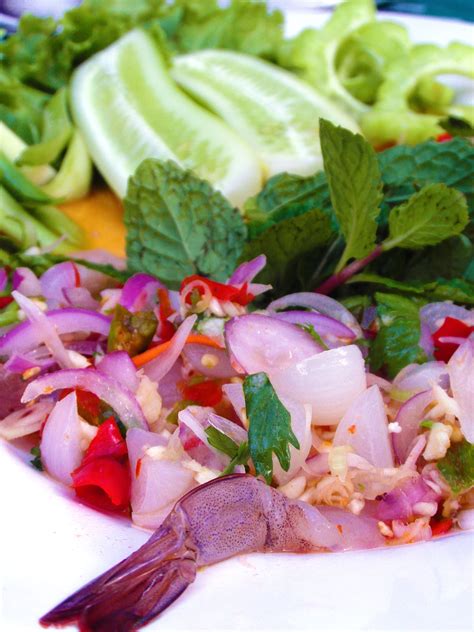 Free Photo Spicy Raw Prawn Salad Seafood Nourishing Free Download Jooinn