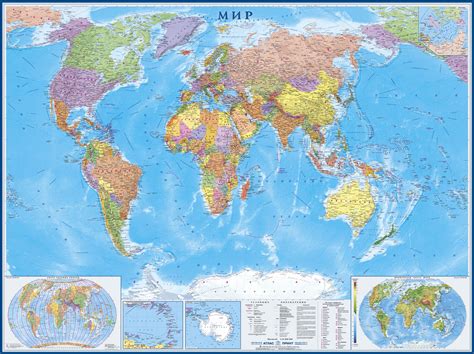 Политические карты мира: Настенная политическая карта мира 1:22 размер ...