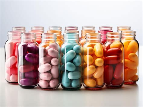 Premium Ai Image Colorful Pharmacy Capsules Many Different