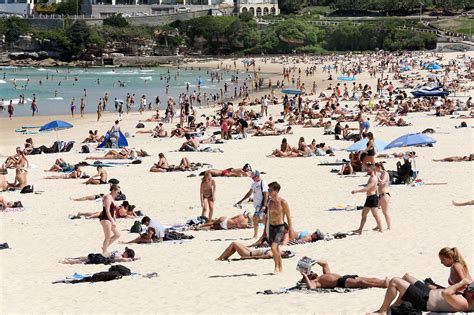 Huge Crowds Flocked To Sydneys Iconic Bondi Beach Despite The