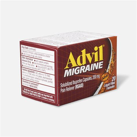 Advil Migraine Pain Reliever And Fever Reducer Liquid Filled Capsules