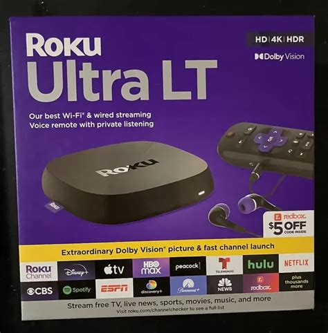 Roku Ultra Lt 2022 Hd Digital Streaming Device Black Brand New Sealed