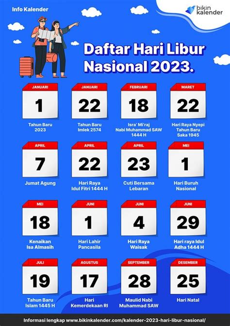 Libur Nasional 2023 Resmi Pemerintah Kalender Indonesia Online 2018