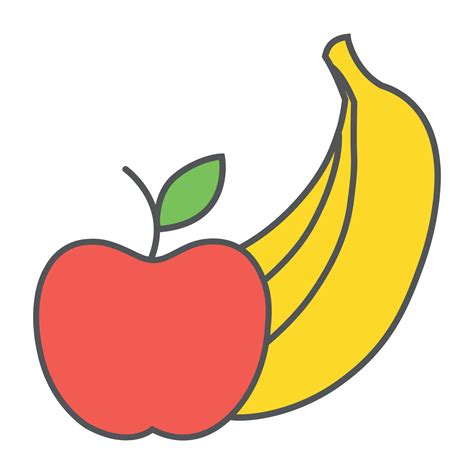 Banana And Apple Color Design 20201368 Vector Art At Vecteezy