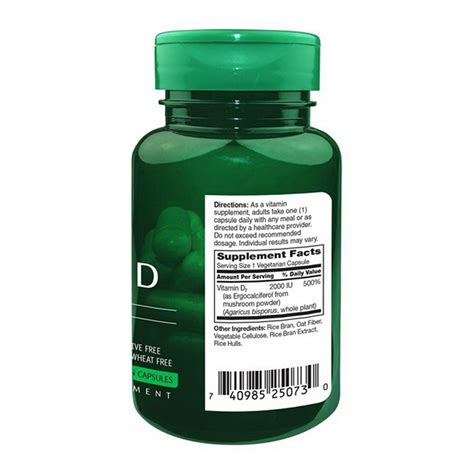 21st century puremark naturals vitamin d 2000 iu vegetarian capsules 60 ea